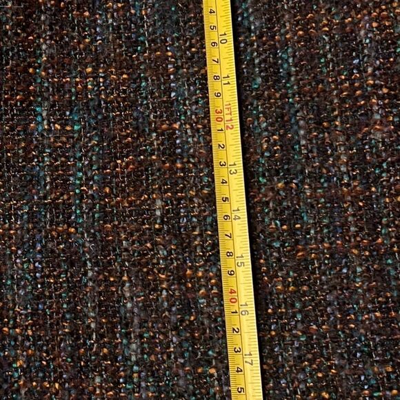 Boden Tweed Skirt Sz 16R Knee Length Brown Blue Orange Flecks Back Slit - Picture 7 of 11